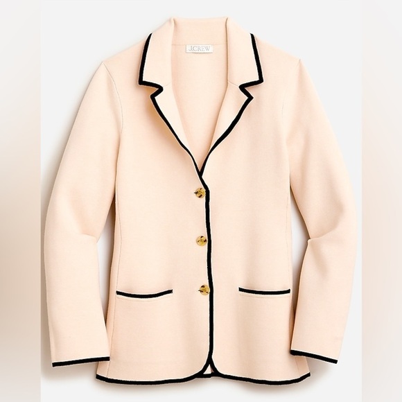 J Crew Contrast-trim waisted sweater-blazerItem BO147